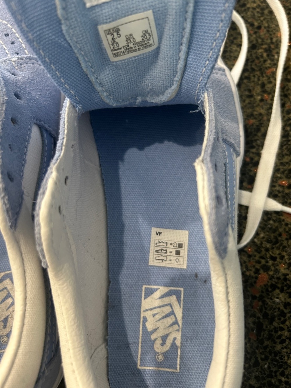 Vans Kids Pale Blue Suede Lace-Up Sneakers - Picture 3 of 5